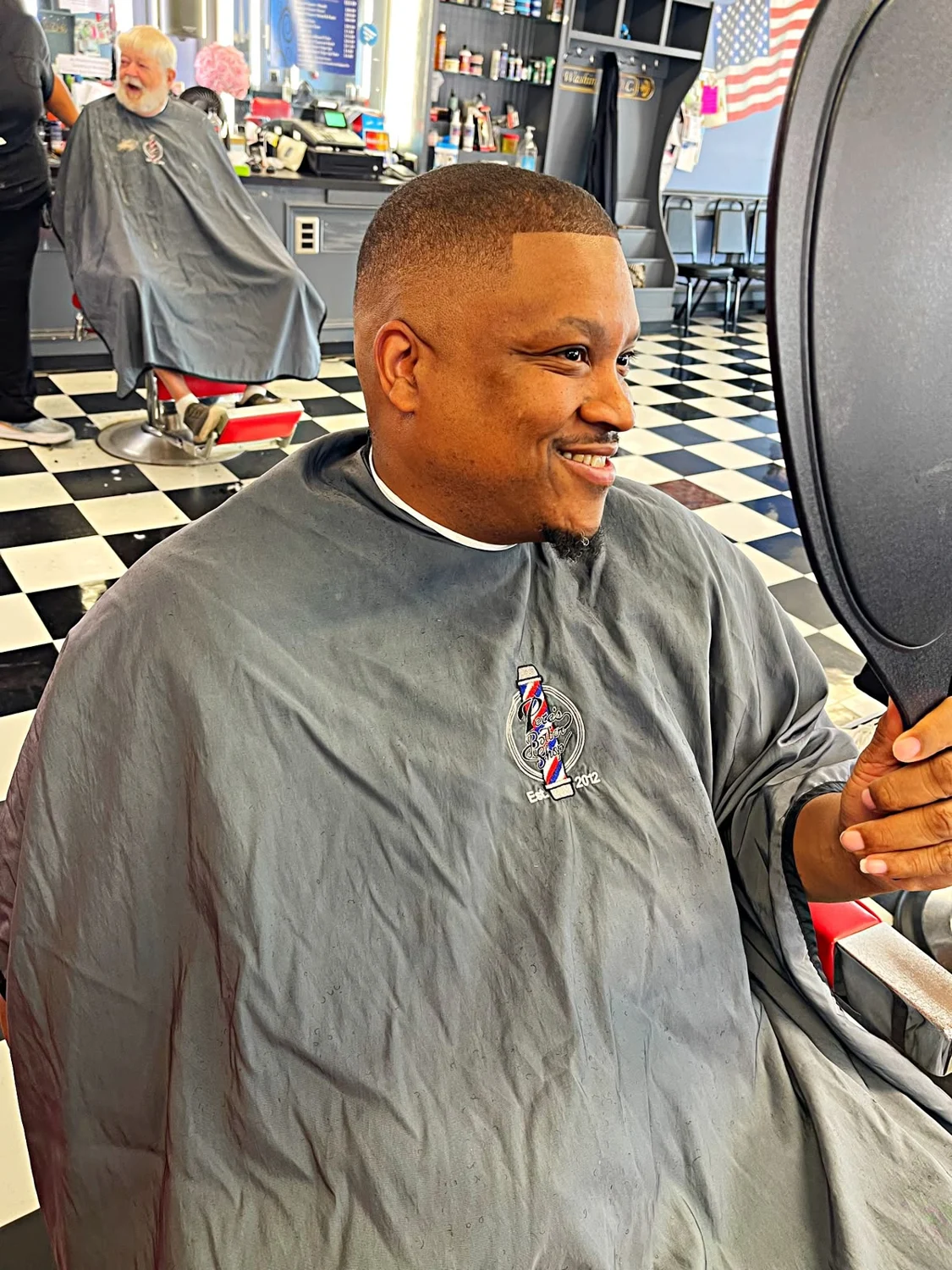 Finished haircut with a close fade