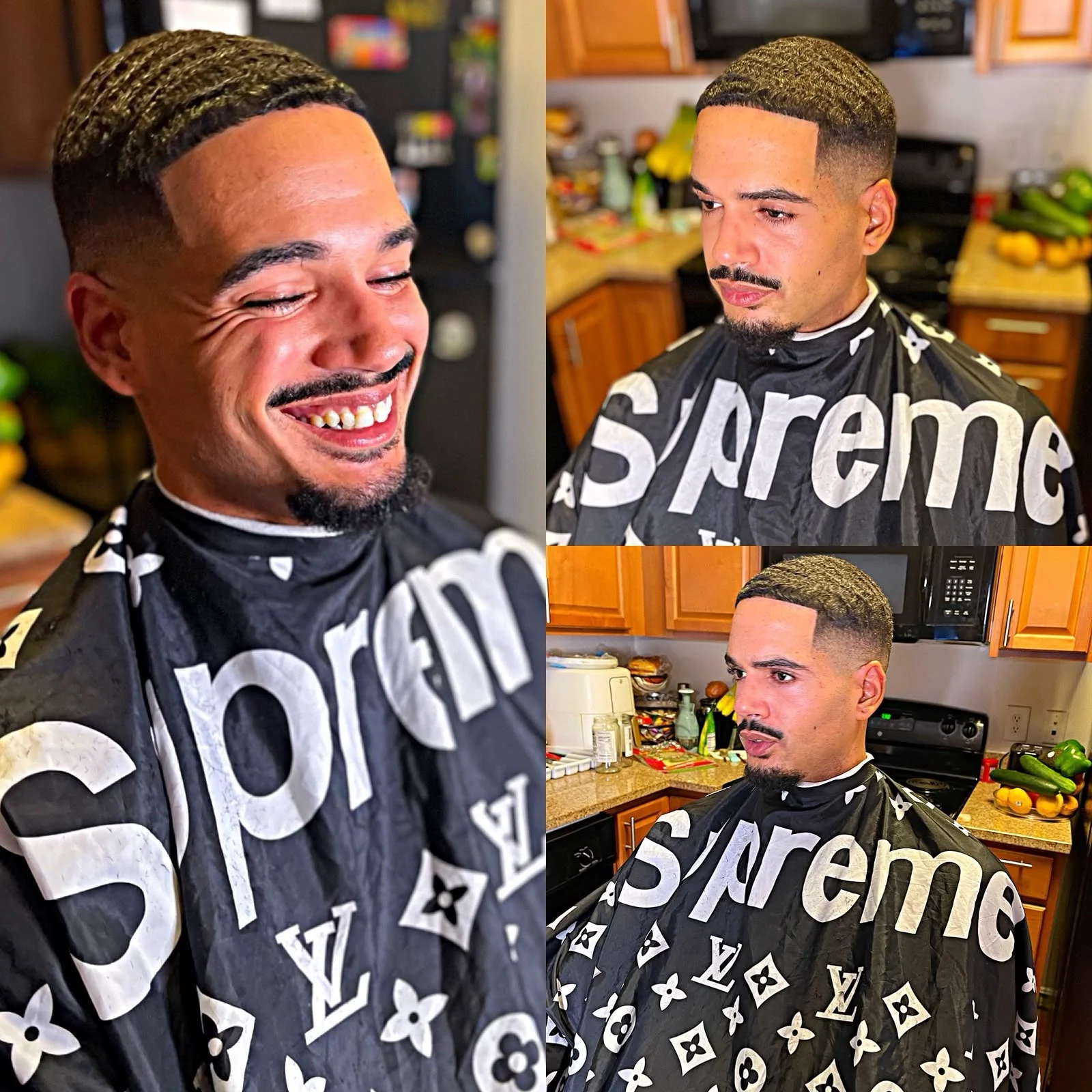 Finished haircut with defined waves and a clean fade